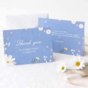 Cartão De Notas Um casamento elegante em azul claro com flores sil