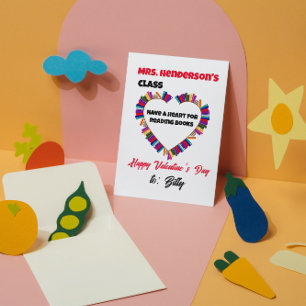 Cartão De Notas Um Coração Para Ler Professor da Turma no Dia dos 