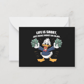 Cartão De Notas Um desenho animado de pato de personagem feliz seg