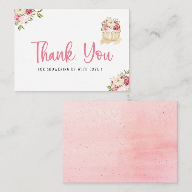 Cartão De Notas Um doce obrigado de abóbora (Frente/Verso)