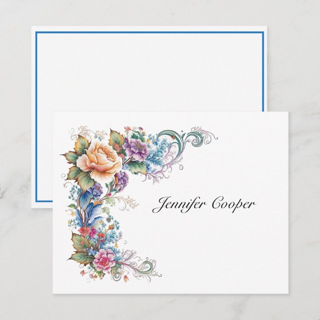 Cartão De Notas Um suspiro de Rosas da sua mesa Um pessoal (Frente/Verso)