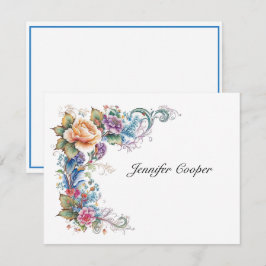 Cartão De Notas Um suspiro de Rosas da sua mesa Um pessoal