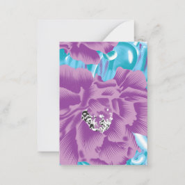 Cartão De Notas Um vibrante design de tecido com roxo e turq