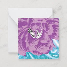 Cartão De Notas Um vibrante design de tecido com roxo e turquesa