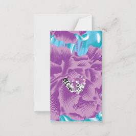 Cartão De Notas Um vibrante design de tecido com roxo e turquesa