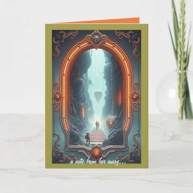 Cartão De Notas Uma Nota De Longe (Frente)