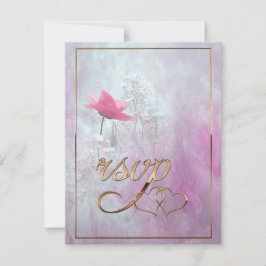 Cartão De Notas Uma Rosa Rosa Rosa Rosa Solteiro/Trilha Dourada