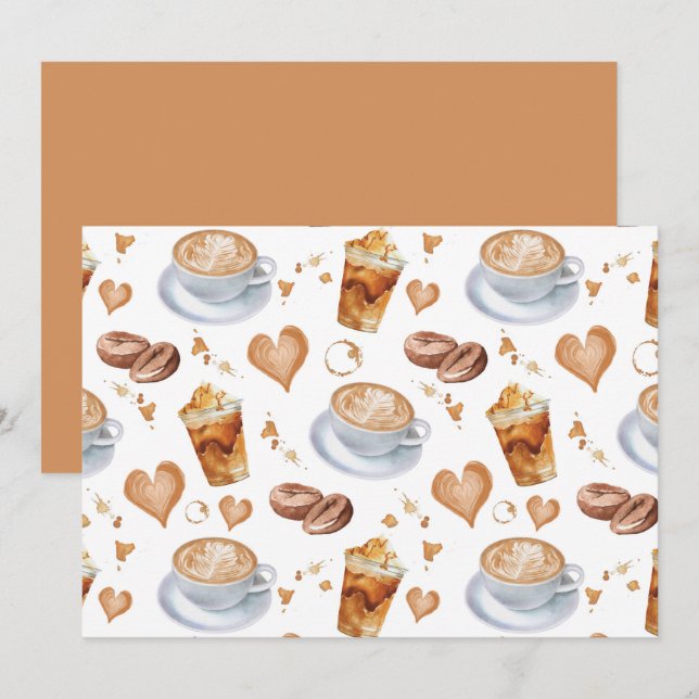 Cartão De Notas Unique Cappuccino Note Card (Frente/Verso)