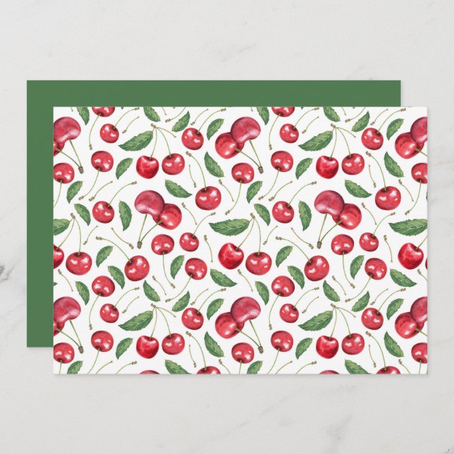 Cartão De Notas Unique Cherries Note Card (Frente/Verso)