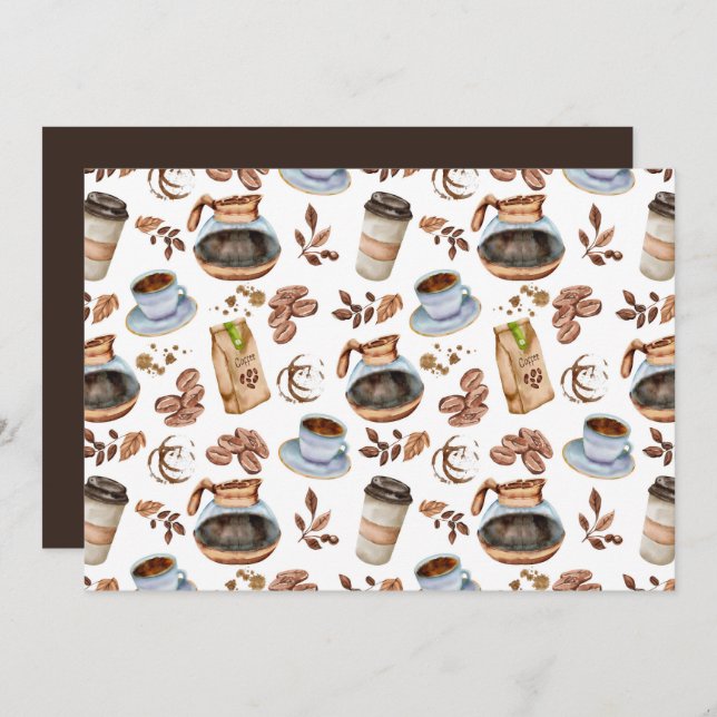 Cartão De Notas Unique Coffee Note Card (Frente/Verso)
