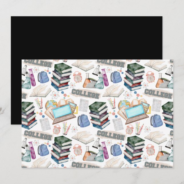 Cartão De Notas Unique College Note Card (Frente/Verso)