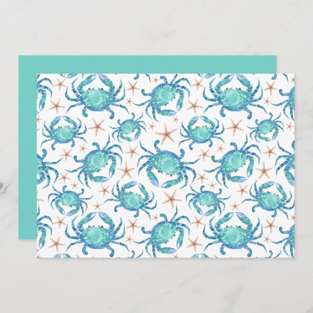 Cartão De Notas Unique Crabs Note Card (Frente/Verso)