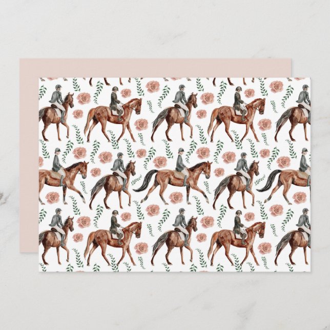 Cartão De Notas Unique Equestrian Note Card (Frente/Verso)