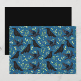 Cartão De Notas Unique Ravens Note Card in Blue