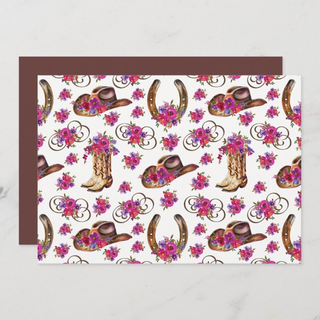 Cartão De Notas Unique Rustic Wedding Note Card (Frente/Verso)