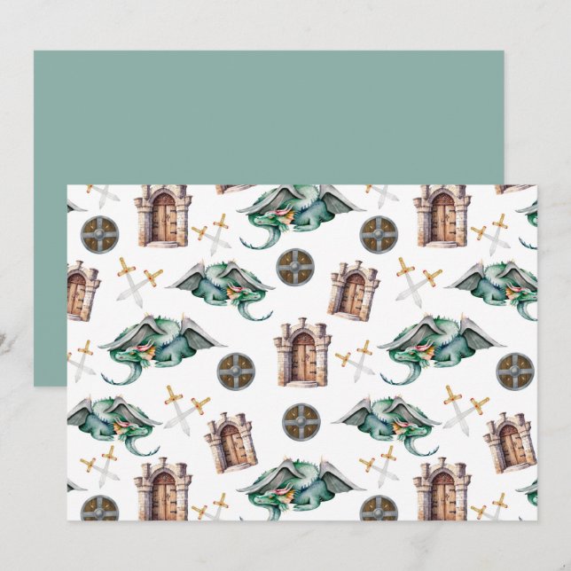 Cartão De Notas Unique Sleeping Dragons Note Card (Frente/Verso)