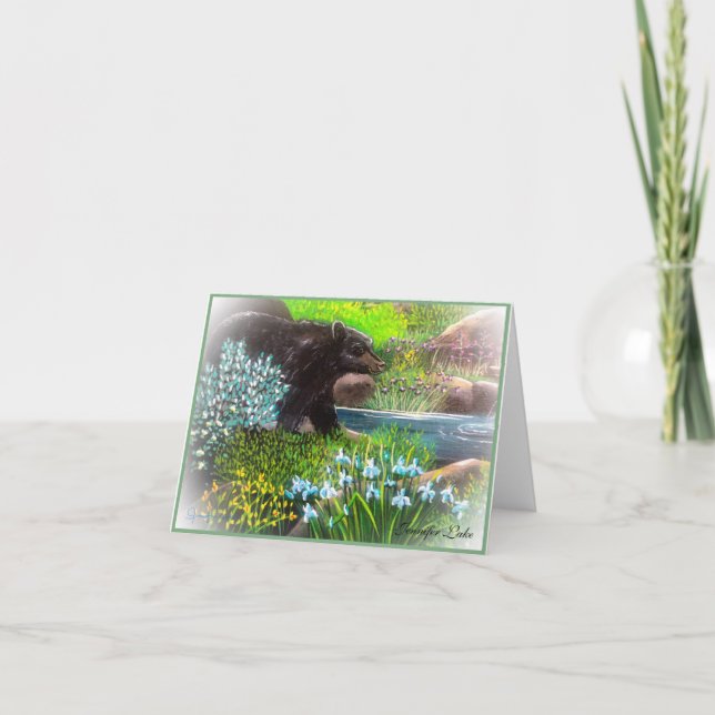 Cartão De Notas Urso de roaming (Frente)