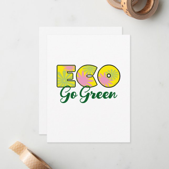 Cartão De Notas Vá Design Eco Retro Verde (Frente/Verso In Situ)