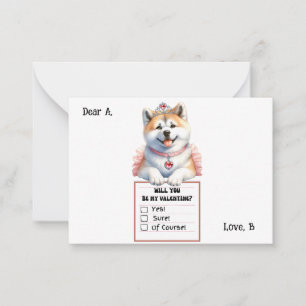 Cartão De Notas Valentine de Cachorrinho Corgi Personalizável
