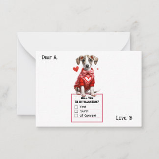 Cartão De Notas Valentine de cachorrinho Jack Russell personalizáv