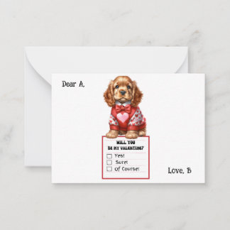 Cartão De Notas Valentine de Cachorro de Estimação Cocker Spaniel 
