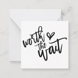 Cartão De Notas Valerá a pena o casamento de espera salvar a data