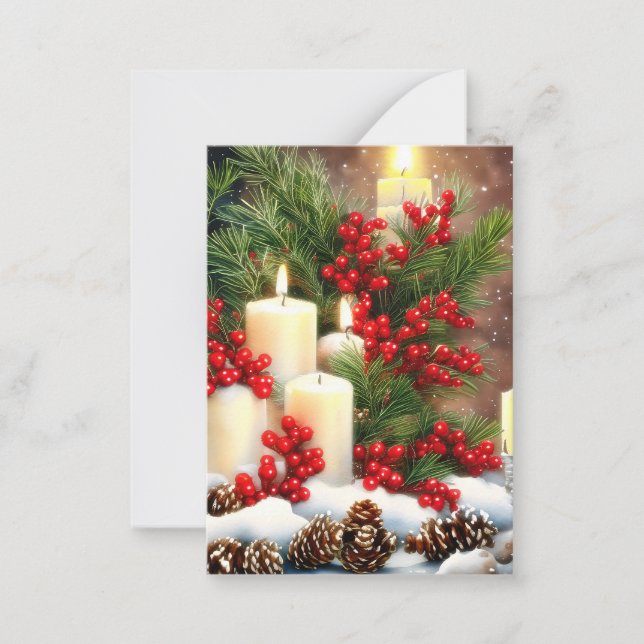 Cartão De Notas Velas bagas e cones orçamento mini Natal (Frente)