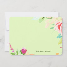 Verde limão Personalizado Floral de Aquarela Elega