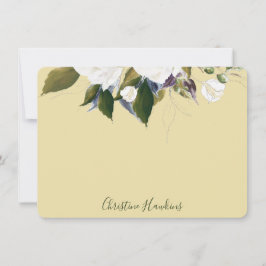 Cartão De Notas Verde Personalizado Deixa Aquarela Elegante