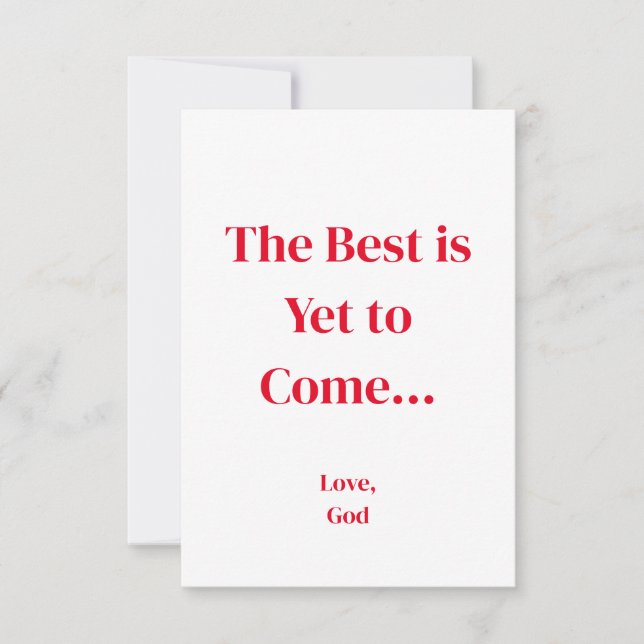 Cartão De Notas Vermelhidão O Melhor Ainda Está Para Vir. Paisagem (Frente)