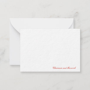Cartão De Notas Vermelho doce minimalista simples