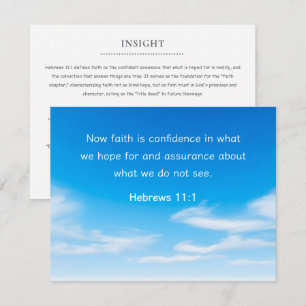 Cartão De Notas Versículo Bíblico Motivacional Hebreus 11:1 Igreja