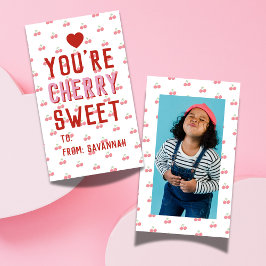 Cartão De Notas Very Sweet Red Cherry Valentine's Classroom Card