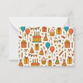 Cartão De Notas Vibrant Birthday Party Seamless Pattern