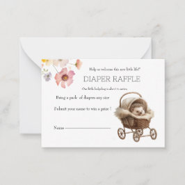 Cartão De Notas Victorian Baby Hedgehog Fralda Raffle