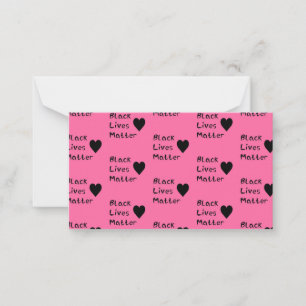 Cartão De Notas Vidas Pretas Importam Texto Girly Pink Colorido Co