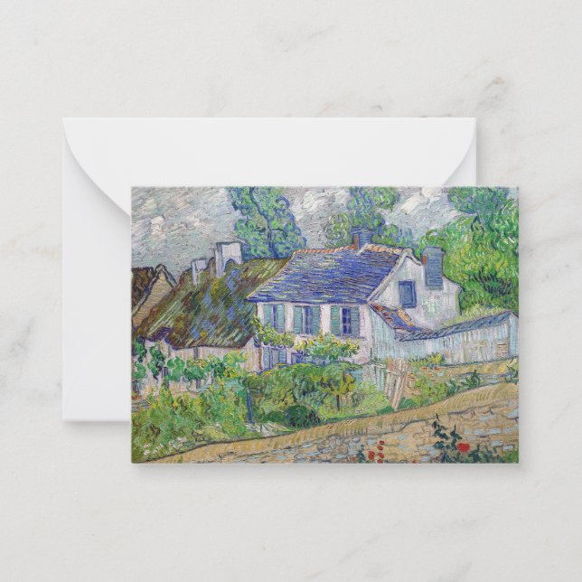 Cartão De Notas Vincent van Gogh - Casas em Auvers (Frente)