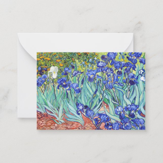 Cartão De Notas Vincent Van Gogh pintando Íris (Frente)