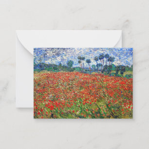 Cartão De Notas Vincent van Gogh - Poppy Field