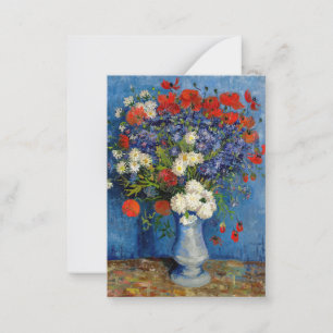 Cartão De Notas Vincent van Gogh - Vase com Cornflower e Poppies
