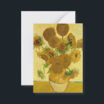 Cartão De Notas Vincent van Gogh - Vase com Quinze Girassóis<br><div class="desc">Vase com Quinze Girassóis / Vase avec quinze Tornesols - Vincent Van Gogh,  agosto de 1888 - Girassóis versão 1888 (F454)</div>
