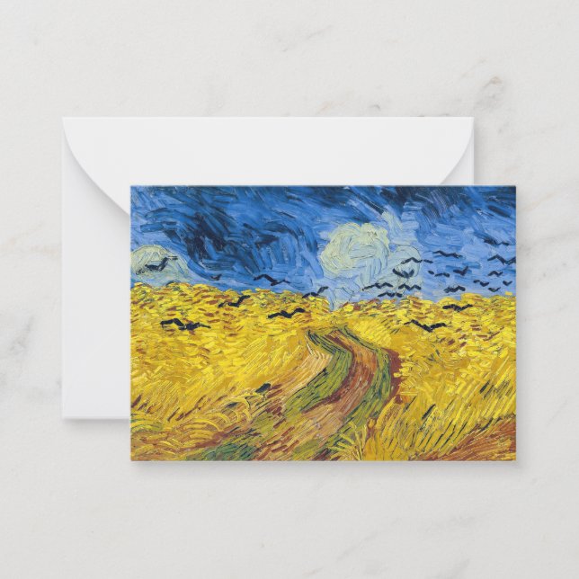 Cartão De Notas Vincent van Gogh - Wheatfield com Crows (Frente)