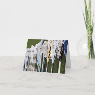 Cartão De Notas Vinhetas de Lacrosse com Aquarela