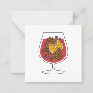 Cartão De Notas vinho quente tinto temperado para as férias de Nat