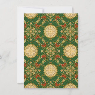 Cartão De Notas Vintage Christmas Pattern - Flat Note Card