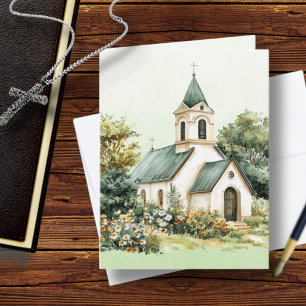 Cartão De Notas Vintage Church Bíblia Verse Sage