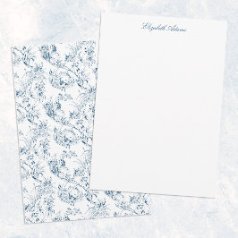 Cartão De Notas Vintage com gravação de fantasia floral francesa T