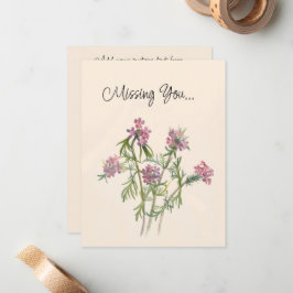 Cartão De Notas Vintage Cor de Água Botânica Flores-Rosa
