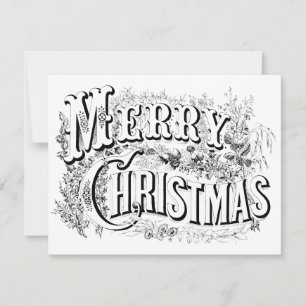 Cartão De Notas Vintage Decorative Felry Christmas Color Me script