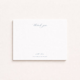 Cartão De Notas Vintage Dusty Blue Chinoiserie Floral Obrigado